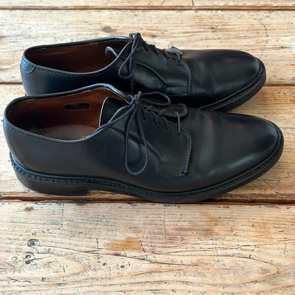 Allen Edmonds Black Leather Leeds Men's Derby Dress Shoes - Picture 3 of 12